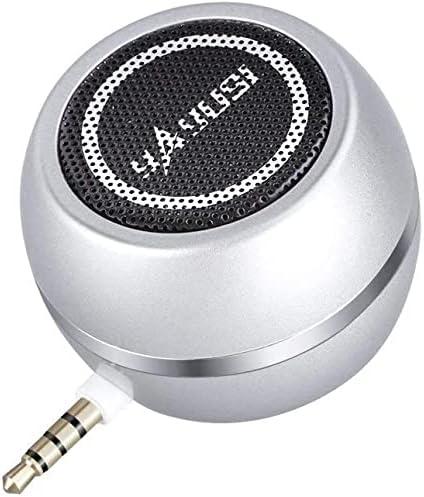 Mini Speaker with 3.5mm Aux Input Jack, 3W Loud Portable Speaker for iPhone iPod iPad Cellphone Tablet Laptop, with USB Rechargeable Battery, Gift Choice for Kids, Silver
