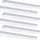 4FT LED Vapor Tight Light 60W 6600LM IP65 5000K Shop Light 6Pack ETL