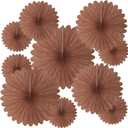 20 Pcs Deep Brown Hanging Paper Fan, Round Paper Fans Decorations Set for Weddings, Birthdays, Engagement, Bridal Shower, Baby Shower Event, Graduation, Party Supplies Decor