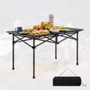 Camping Outdoor Foldable Table W/ Carry Bag - Heavy-duty 3 ft Portable Camping Table for 4-6 People - Aluminum Compact Folding Tables - Black Picnic Table for Backyard BBQ Picnic tables, RV & Beach