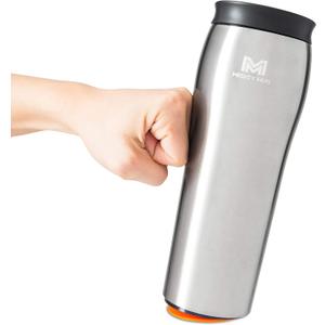 Mighty Mug | The Untippable Mug | Grips When Hit, Lifts for Sips | Insulated Stainless Steel Tumbler | Cupholder Friendly | Gifts for Women Men All | Leakproof | 6 Hours Hot / 24 Cold | 16oz | Silver