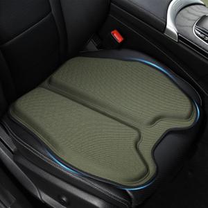 Soft Thin Gel Seat Cushion for Car Seat, Office Chair, Wheelchair, Stadium - Non-Slip Car Seat Cushions with 1 Inch Gel - Sciatica & Tailbone Pain Relief (Green)