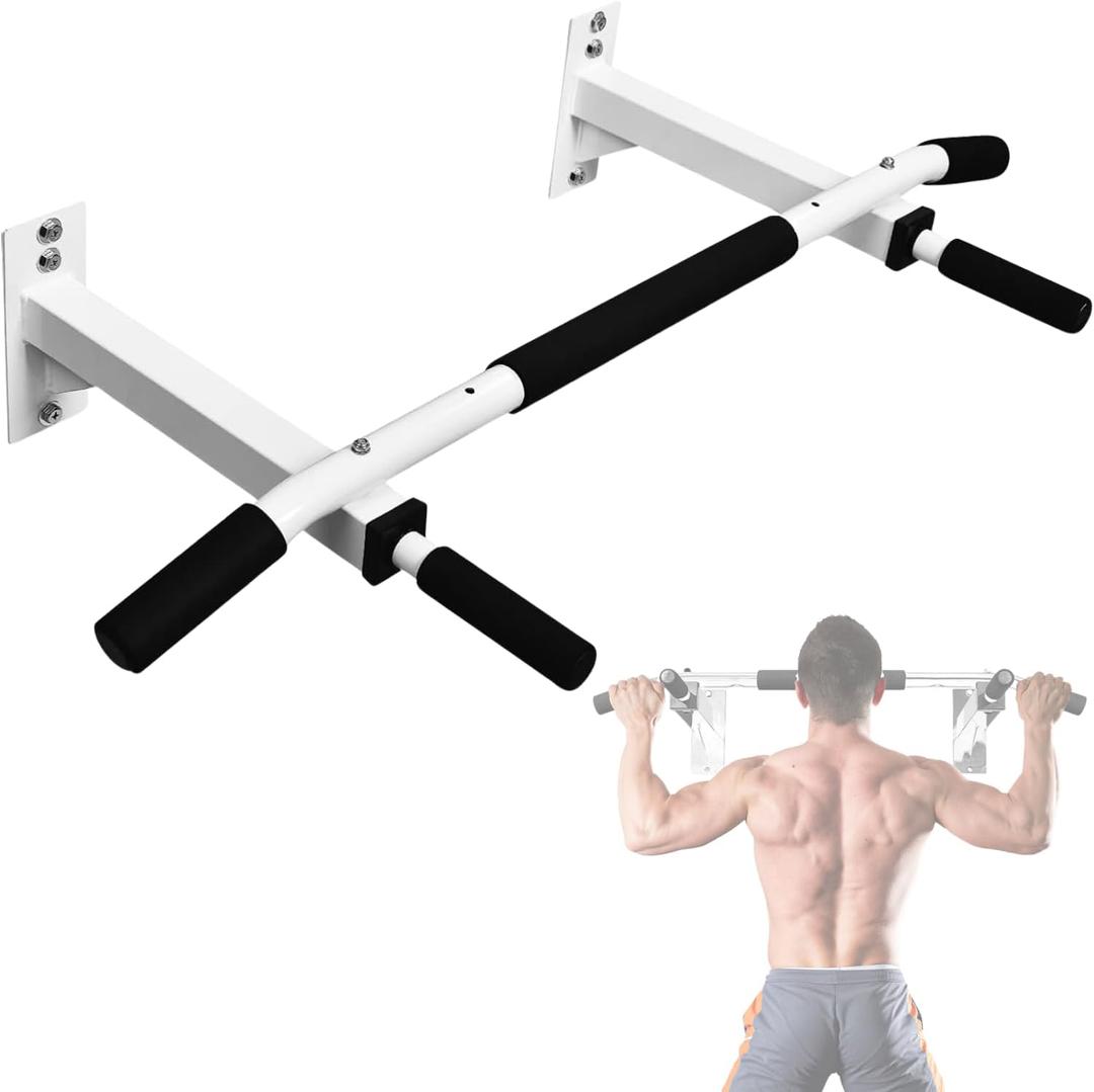 Yes4All Pull Up Bar Wall Mounted - Multifunctional Wall Mounted Pull Up Bar for Home Gym Workout Strength Training Equipment (C. Standard - White) Yes4All Pull Up Bar Wall Mounted - Multifunctional Wall Mounted Pull Up Bar for Home Gym Workout Strength Training Equipment (C. Standard - White)