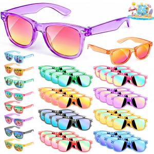 GIFTINBOX Party Favors Kids Sunglasses - Sunglasses Bulk for Kid Age 3-8, Neon Glasses with UV 400 Protection for Boys Girls, Goodie Bags Stuffers for Birthday Classroom Graduation Gifts - 32 Packs
