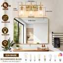 Asnxcju 3-Light Brushed Gold Bathroom Light Fixtures, Modern Gold Vanity Lights with Clear Textured Glass Shades for Mirror, Bathroom Wall Sconces Lighting for Kitchen Living Room Hallway Porch