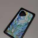 LUHOURI for iPhone 17 Case,Wireless Charging Compatible,Dual-Layer - Soft Silicone Inner + Hard Outer Shell,Cute Wildflower Design,Protective Phone Cover for Women - Blue Leaves Flower