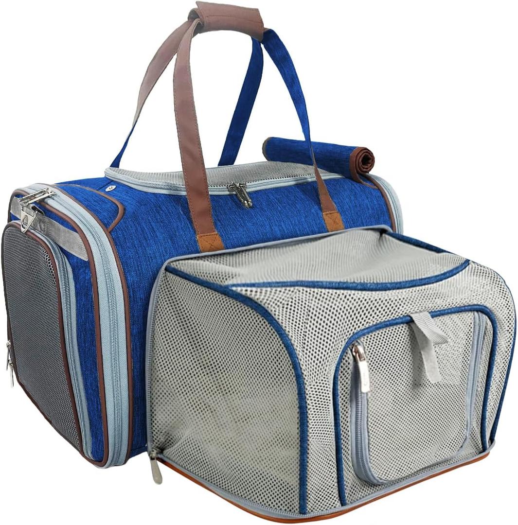Mr. Peanut's Gold Series Big Apple XL Expandable Pet Carrier V3.0 (Deja Blue)