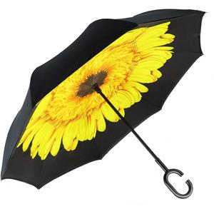 MRTLLOA 40/49/56 Inch Oversize Windproof Inverted Reverse Upside Down Umbrella, Golf Size Rain Umbrella, Double Layer, C-Shaped Handle for Men, Women and Kids