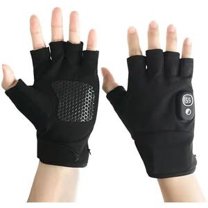Portable Heating Gloves, Portable Heating Half-Finger Gloves with Digital Display, Intelligent Thermostatic Heated Half-Finger glovesGloves with Digital Display for Cold Winter