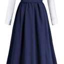 CR ROLECOS Victorian Dress Edwardian Renaissance Costume Women Medieval Vintage (XX-Large, Navy)