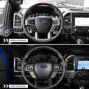 Voodonala Black Grain Steering Wheel Decoration Cover Frame Trim for 2015 2016 2017 2018 2019 2020 Ford F150 F250 F350 Super Duty