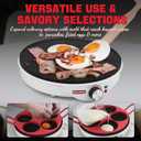 SugarWhisk Crepe Maker Electric, Crepe Pan 12 Inch with 5 X 4 Silicone Molds, Pancake Maker Machine for Pancakes & Tortilla & Fried Eggs, Batter Spreader & Spatula Included, White