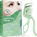 Heated Eyelash Curler, Fast 5s Heat up, 24 Hours Long Lasting, Rechargeable Electric Lash Curler, Temperature Control, Safe Anti-Burn Eye Lash Curler, Quick Natural Curling Lashes (Green)