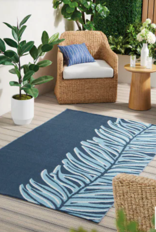 HD Outdoors 5x7 Woven Rug- Palm Feather