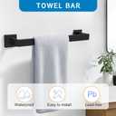 Matte Black 5 Pieces Bathroom Hardware Accessories Set Towel Bar Towel Holder Towel Racks Set for Bathroom,Stainless Steel Wall Mounted 16-Inch Towel Bar