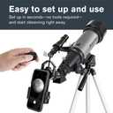 Celestron Travel Scope 70DX Portable Refractor Telescope 70mm Aperture, Fully-Coated Glass Optics Includes Bonus Phone Adapter, Backpack & More Ideal for Beginners & Travel