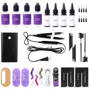 UV Light Hair Extensions Kit UV-Light hair Extension Machine*1, Remover Machine*1, UV Glue 20g * 6, Remover Solution 20ml * 4(Black Machine Set)