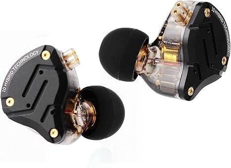 Linsoul KZ ZS10 Pro, 4BA+1DD 5 Driver in Ear Monitor, HiFi Wired Earbuds, Gaming Earbuds, Hybrid IEM Earphones with Stainless Steel Faceplate, Detachable Cable for Musician(Without Mic, Dark Black)