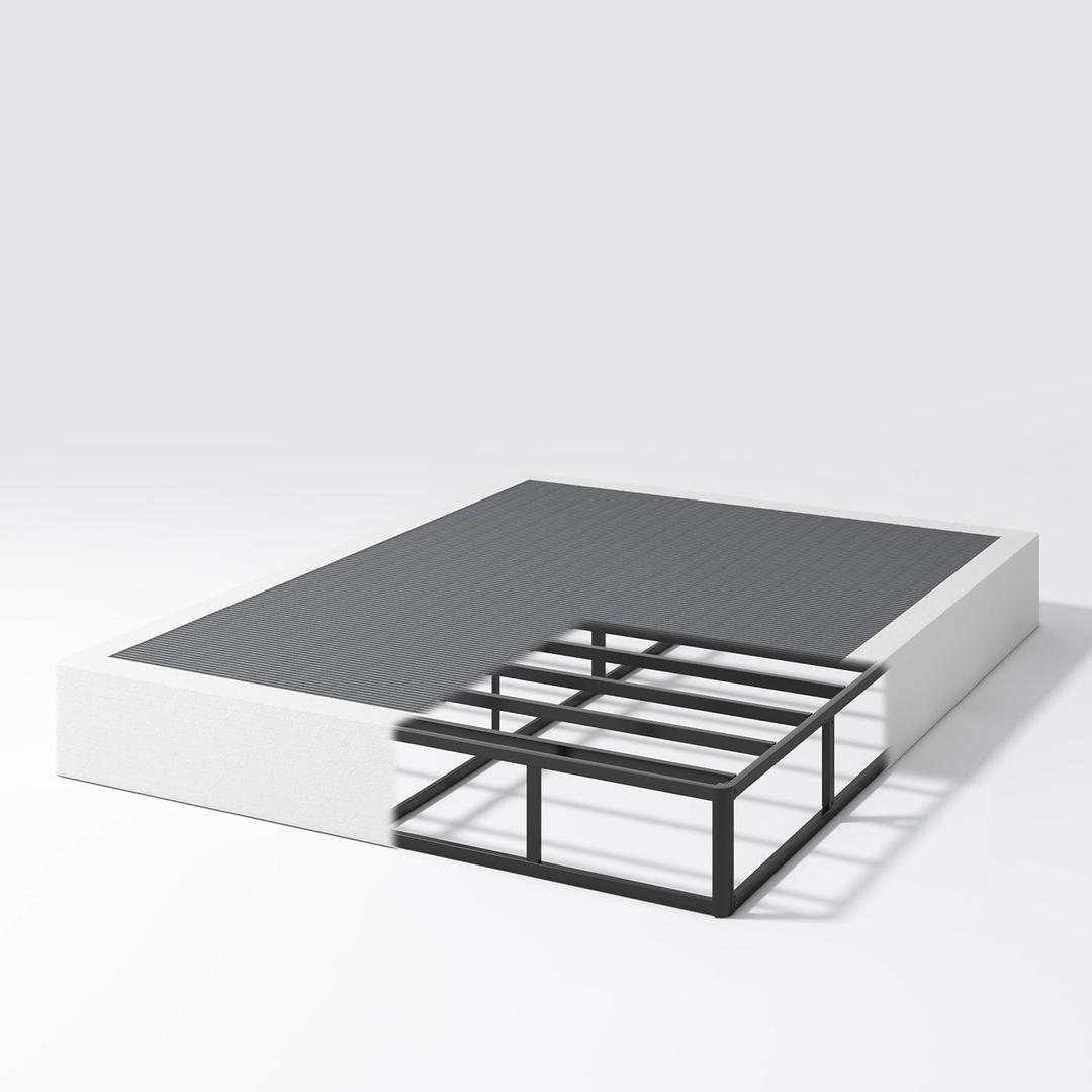 NHODIR 9 Inch Box Spring Queen Size Bed Base, Heavy Duty 3000LBS Metal Bed Foundation, Noise-Free & Tool-Free Easy Assembly,Mattress Support Base for Queen Bed