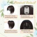Hair Toppers for Women Real Human Hair， 360°3D Cover Toppers Hairpieces for Women with Thinning Crown Wispy Clip in Bangs Realistic Scalp Hairline