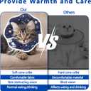 Soft Adjustable Cat Cone Collar - Comfortable Recovery Collar for Cats After Surgery (Dark Blue, Medium)