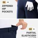 LUSHENUNI Mens Golf Shorts Stretch Quick Dry 7 Lightweight Hiking Casual Dress Athletic Shorts with Zipper Pockets (White)