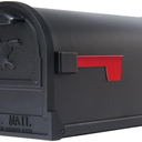 Architectural Mailboxes Arlington Post Mount Mailbox, Black, Large Galvanized steel build for outside with weather-resistant build and rust-resistant powder-coat finish. USPS approved.