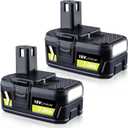 2Pack P108 7.0Ah Battery Compatible with Ryobi 18V Lithium Battery Replacement for Ryobi P108 P102 P103 P104 P105 P107 P109 P122