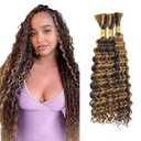 P4/27 Blonde Human Braiding Hair Deep Wave Bulk 20 20 20 Inch Unprocessed Brazilian Virgin Hair Highlight Brown Deep Curly Braiding Hair Extensions 3 Bundle 50 Gram Per Bundle