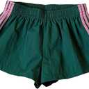 MakeMeChic Women's Striped Summer Shorts Workout Running Shorts Mini Micro Sweat Track Shorts Gym Athletic Wear (Green, M)