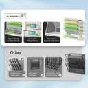 5-Tier Wall File Organizer with 4 Pen Holders and R-Shaped Tray,White