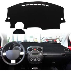 Clidr Dashboard Cover Dash Cover Mat Pad DashMat for 1998-2010 VW Volkswagen Beetle (Black Edge)