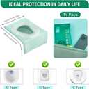 2 x Toilet Seat Covers Disposable for Toddlers & Adults,14 Pcs Keep Warm Extra Large Thickening Waterproof,Portable Package for Travel,Kids Potty Training (green&white)