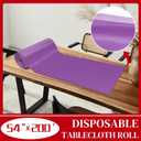 54 Inch x 200 Feet Purple Plastic Tablecloth Roll Cut to Size Disposable Table Cover with Cutter Box Plastic Table Cloth for Party, Wedding, Birthday