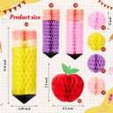 18Pcs Pencil Apple Hanging Honeycomb Balls Welcome Back to School Classroom Hanging Decorations for Teacher Appreciation Week First Day of School Party Decor