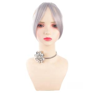 Clip-in Bangs & (LH116-171) Grey: Natural Straight Fringe Hair Extensions, Wispy Natural Fake Bangs, Hair Clip On Bangs For Women, Faux Bangs For Daily Wear