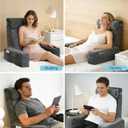 Seniny Reading Pillow for Bed Adult - 22" Back Support Pillow for Sitting Up Rest, Husband Bed Chair and Backrest Pillow with Arms, Lounge Sit Up Pillows for Dorm, Corner, Couch, Study, Watching TV