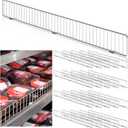 20 Pcs Retail Gondola Shelf Front Wire Fence Guard Rail 36" x 3" Sturdy Metal Supermarket Guardrail Chrome Commodity Organization Baffle Display Enhancer for Retail Stores Fruit Fresh Food (Grey)