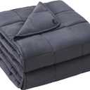 yescool Weighted Blanket for Adults (15 lbs, 48" x 72", Grey) Cooling Heavy Blanket for Sleeping Perfect for 140-160 lbs, Twin Size Breathable Blanket with Premium Glass Bead, Machine Washable