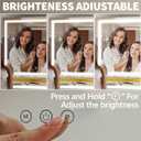 FENNIO 23" x 18" Vanity Mirror with Lights LED Makeup Mirror Hollywood Mirror with 3 Color Modes & Adjustable Brightness Vanity Mirror Square Gold