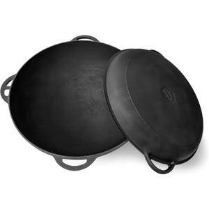 Dutch Oven Pot with Lid Syton (8.5 Quarts (8 L) - Camping Dutch Oven - Cast Iron Cookware Set - Uzbek Kazan Cast Iron  Premium Camping Cookware  2 in 1 Lid as Frying Pan + Cauldron