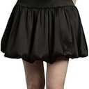HYPERFIRE Tank Bubble Hem Mikado Mini Dress (Large, Black)