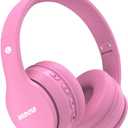 MIDOLA Kids Headphones Bluetooth 5.3 Wireless 60H Play Time Volume Limit 85/110dB Over Ear Foldable Protection Headset/Wired AUX Cord Mic for Children Boy Girl Travel School Phone Pad Tablet Pink