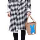 2 x Easter Bunny Basket for Kids, Linen Egg Hunt Bag Soft Fabric, Cute Rabbit Tote Bags Easter Tote Bags for Candy Gifts Storage (Blue)