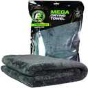 ExoForma Mega Car Drying Towel - Holds Up to 9 lbs, No Streaks, Scratches, or Water Spots | 1200 GSM Microfiber Double Twist Pile & Edgeless Design, 1 Quick & Effortless Dry - 24” x 36”