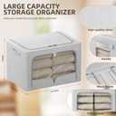FHSQX 6 Pack Clothes Storage Bins,Light Grey,19.7x15.7x13 Inch