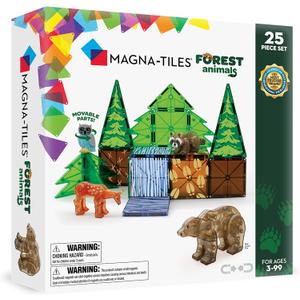 MAGNA-TILES Forest Animals 25-Piece Magnetic Construction Set, The ORIGINAL Magnetic Building Brand