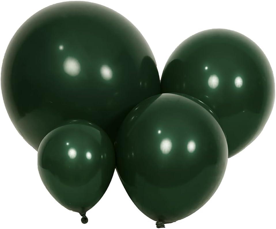 Latex Balloons, 100-Pack Different Sizes 18 12 10 5 Inch Party Balloon Garland Kit (Dark Green)