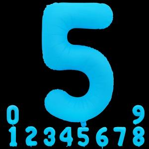 TONIFUL 40 Inch Bright Blue Large Number 5 Balloon for 5th Birthday Party Decorations Big Bright Blue Foil Mylar Digital 5 for Graduation Wedding Bridal Shower Engagement Anniversary Photo Shoot