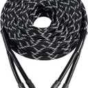 12AWG Speaker Cable (3 Feet), 1 Pack Premium Heavy Duty Braided Speaker Wire with Dual Gold Plated Banana Plug in-Wall CL2 Rated, Oxygen-Free Copper (Black)